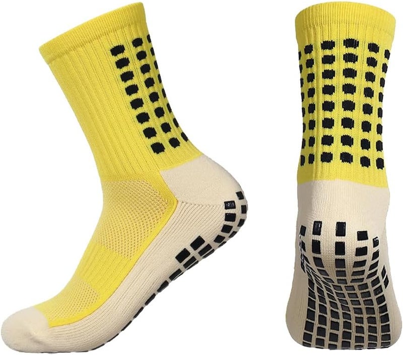 BUKEORE 2 Set Anti-Slip Grip Soccer Socks with Shin Guard Sleeves, Sports Athletic Socks for Men Women - Image 2